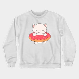 Kawaii Cute Donut Cat T-Shirt Crewneck Sweatshirt